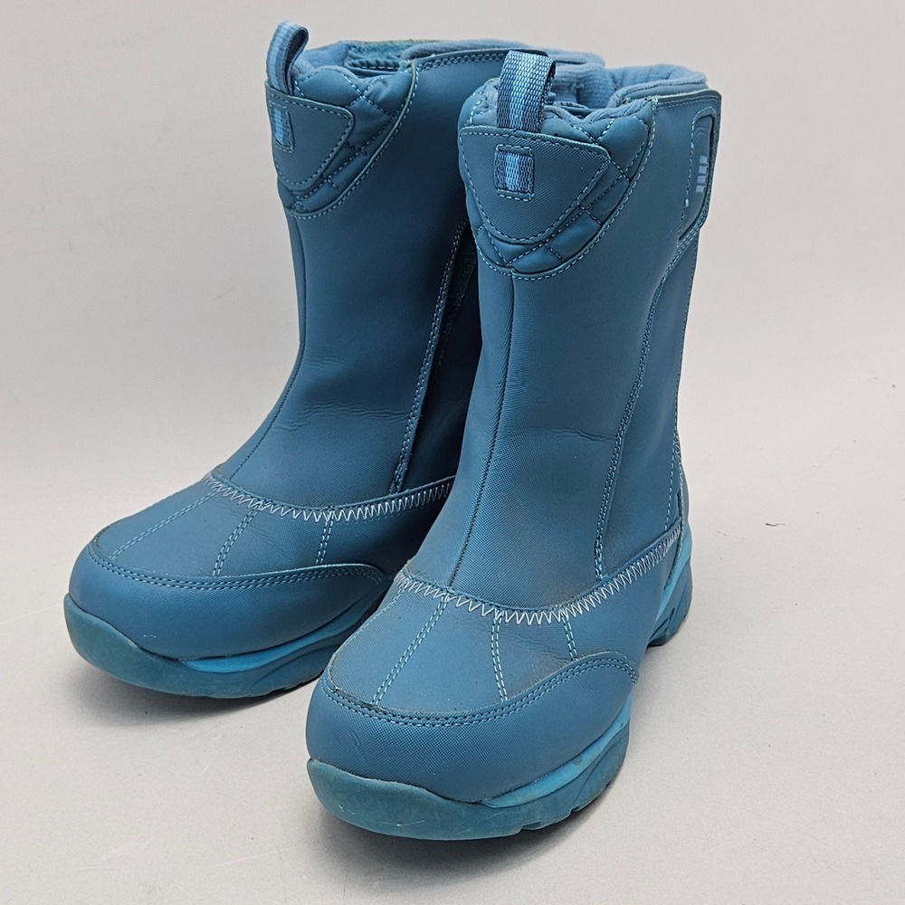 Lands End Girls Blue Quilted Fleece Lined Snow Boots 406688 Size 5M